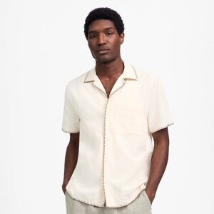 Madewell blanket stitch short sleeve shirt - new